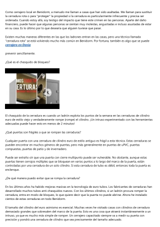 Los mejores trucos de cerrajería de Cerrajeros Benidorm