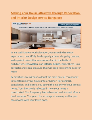 Making Your House A Home Through Renovation and Interior Design