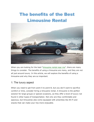 limousine rental near me