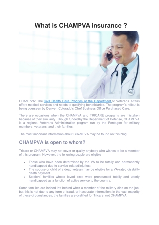 What is CHAMPVA insurance ?