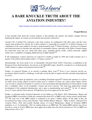 A Bare Knuckle Truth About The Aviation Industry!