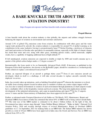 A Bare Knuckle Truth About The Aviation Industry!