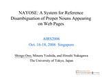 NAYOSE: A System for Reference Disambiguation of Proper Nouns Appearing on Web Pages