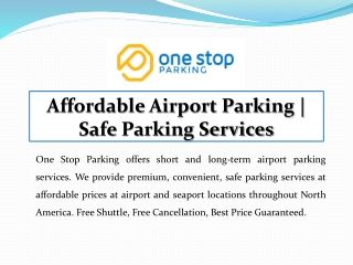 Affordable Airport Parking | Safe Parking Services