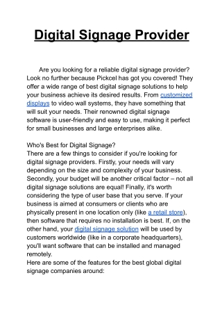 Digital Signage Provider