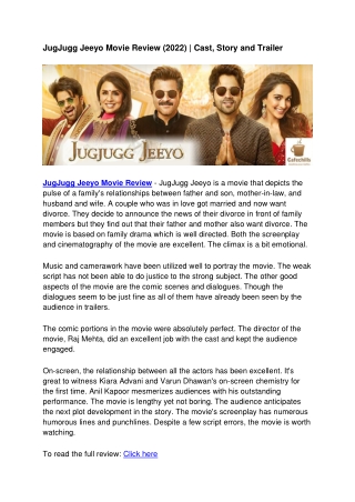 JugJugg Jeeyo Movie Review (2022) | Cast, Story and Trailer