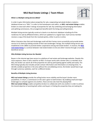 MLS Real Estate Listings | Team Hilson