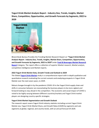 Global Yogurt Drink Market Research Report 2022-2029
