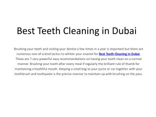 Best Teeth Cleaning in Dubai