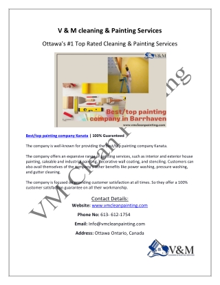 Best/Top Painting Company In Barrhaven, Kanata- VM Clean Painting