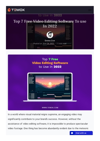 Top 7 Free Video Editing Software To use In 2022