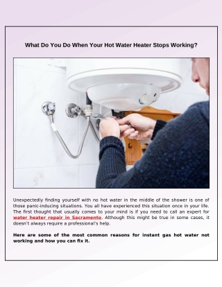 What Should You Do If Your Hot Water Heater Stops Working?