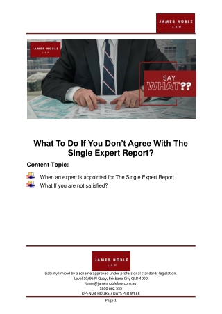 What To Do If You Don’t Agree With The Single Expert Report jnl