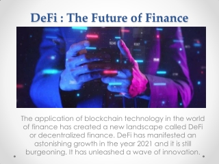 DeFi  The Future of Finance