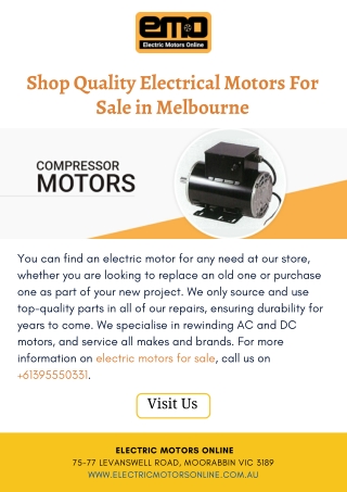 Best Quality Electric Motors for Sale