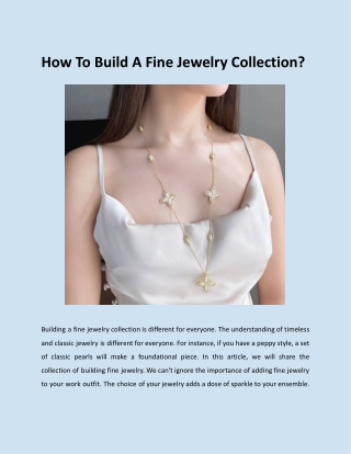 How To Build A Fine Jewelry Collection