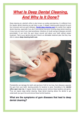 What Is Deep Dental Cleaning, And Why Is It Done