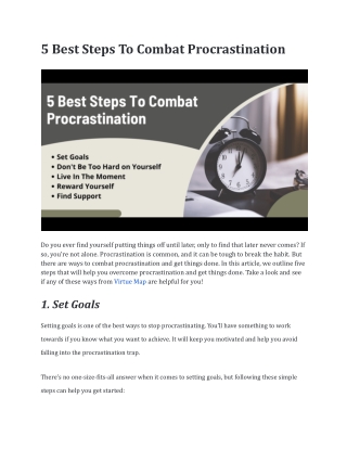 Best Steps To Combat Procrastination