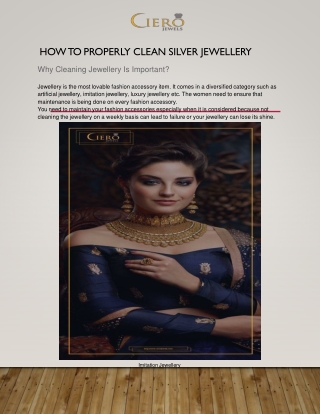 How To Properly Clean Silver Jewellery