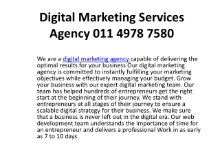 Digital Marketing Services Agency