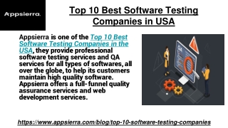 Top 10 Best Software Testing Companies in USA