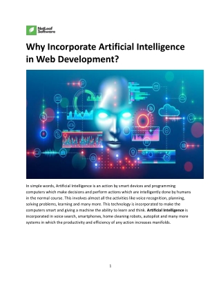 Why Incorporate Artificial Intelligence in Web Development?