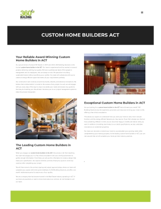 Custom Home Builders Act