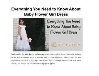 Everything You Need to Know About Baby Flower Girl Dress