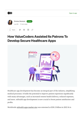 How ValueCoders Assisted Its Patrons To Develop Secure Healthcare Apps