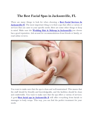 The Best Facial Spas in Jacksonville, FL