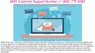 1(800) 775-5582 GMX Email Customer Service Number