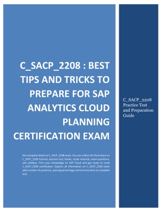 C_SACP_2208 : Best Tips and Tricks to Prepare for SAP SACP Certification Exam