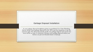 Garbage Disposal Installation PPT