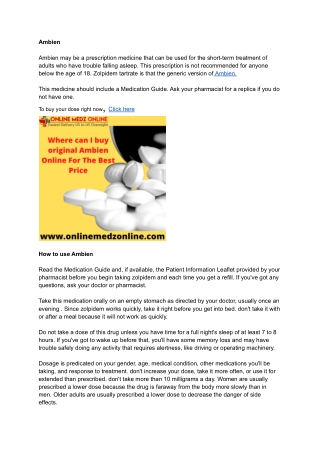 Where can I buy original  Ambien Online For The Best Price