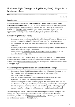 Emirates Flight Change Policy