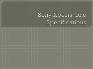 Sony Xperia One Specifications