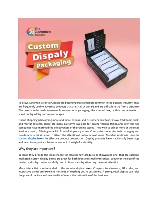 What are the Most Important Benefits of Using Custom Display Boxes?