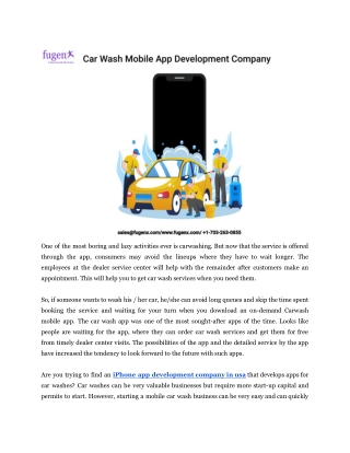Car Wash Mobile App Development Company