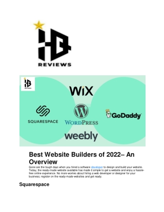Best Website Builders of 2022– An Overview