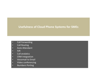 Usefulness of Cloud Phone Systems for SMEs
