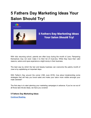 5 Fathers Day Marketing Ideas Your Salon Should Try