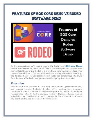 BQE Core vs Rodeo Software Demo