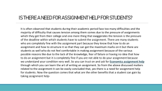 IS THERE A NEED FOR ASSIGNMENT HELP FOR STUDENT