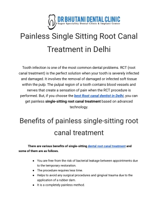 Best Root Canal Dentist in delhi
