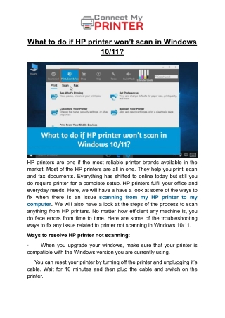 What to do if HP printer won’t scan in Windows 10/11