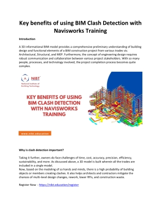 key benefits of using bim clash detection with navisworks training