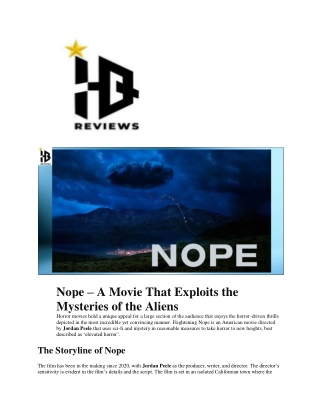 Nope – A Movie That Exploits the Mysteries of the Aliens