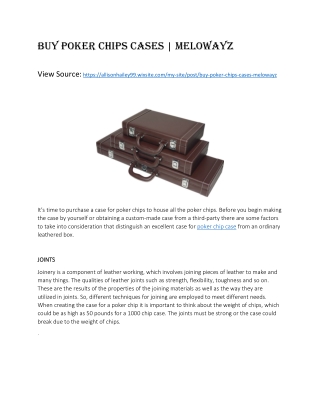 Buy Poker Chips Cases