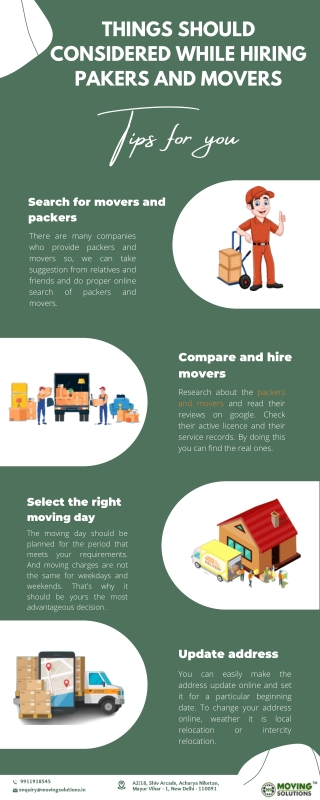 Things should be considered while hiring pakers and movers