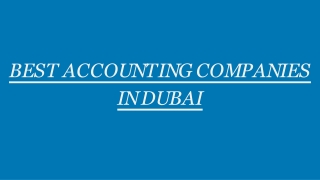 BEST ACCOUNTING COMPANIES  IN DUBAI